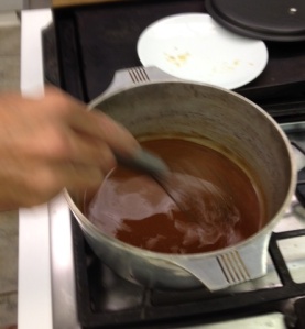 Keep your hand moving: Roux in the pot.